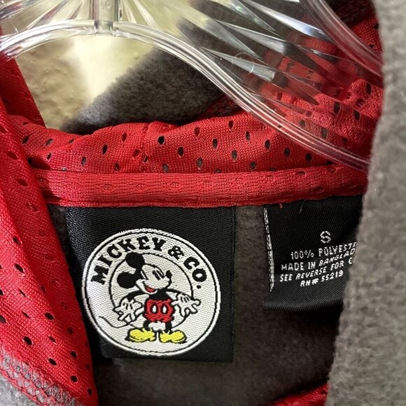 Mickey & Co Women's Small Pullover Fleece Hoodie Gray & Red Embroidered Comfy - Picture 3 of 7